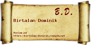 Birtalan Dominik névjegykártya