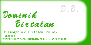 dominik birtalan business card